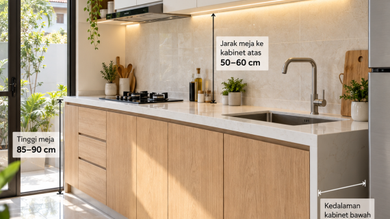 Ukuran Kitchen Set Ideal untuk Dapur Kecil di Palembang: Tinggi Kabinet dan Tata Letak